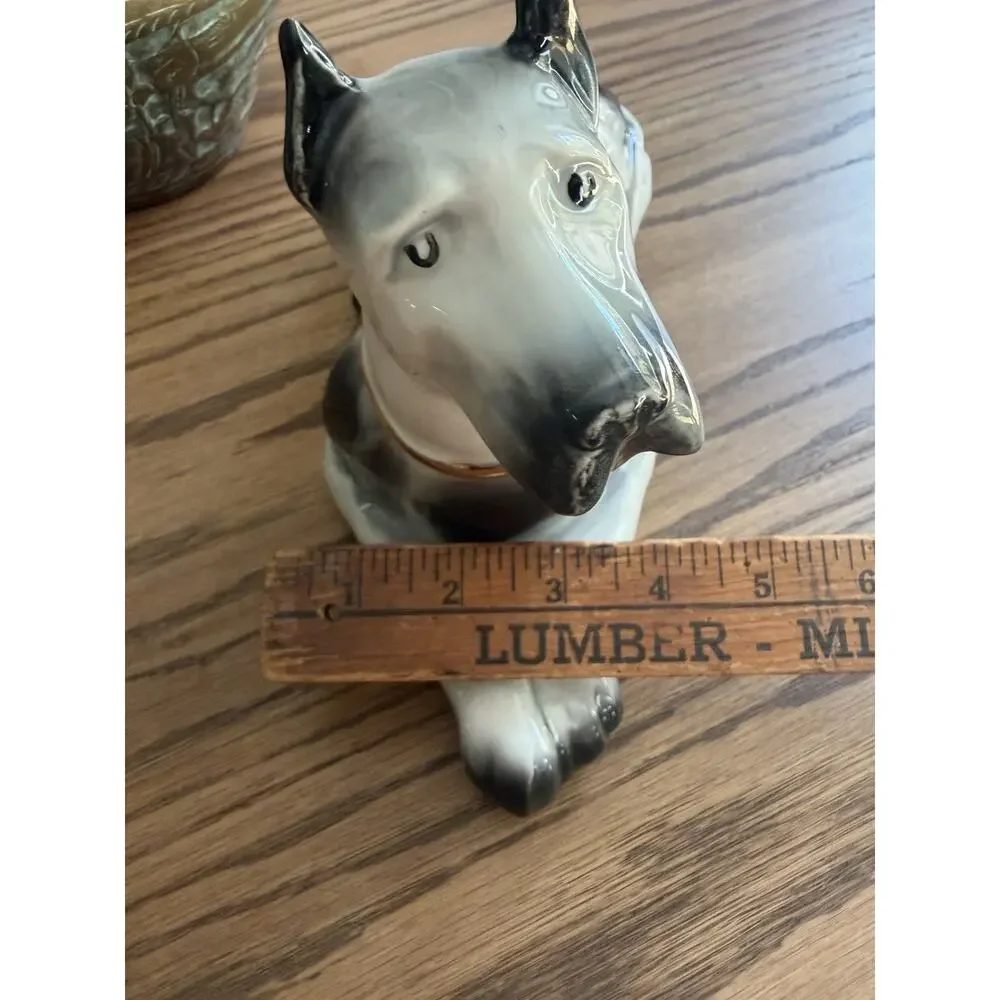 Vintage 1976 Jim Beam Great Dane Whiskey Decanter Empty Ceramic Dog Decanter